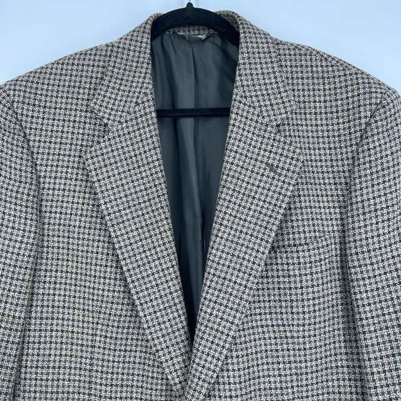 Vintage Vito Rufolo Silk Wool Sport Coat Blazer size 43E brown herringbone plaid - Picture 2 of 13
